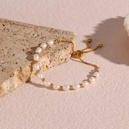 Gold Freshwater Pearl Bracelet